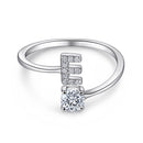 Initial Letters Ring HEYCUZI E Silver 