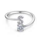 Initial Letters Ring HEYCUZI S Silver 