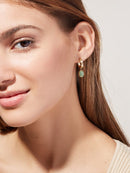 Emerald 18K Gold Hoops HEYCUZI 