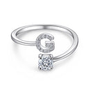 Initial Letters Ring HEYCUZI G Silver 