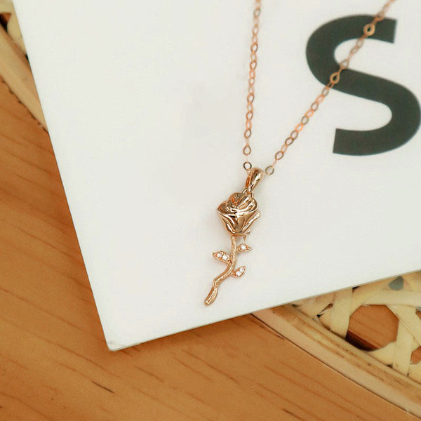 Vintage Rose Necklace HEYCUZI Rose Gold 