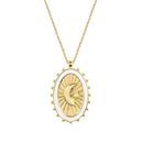 Moon And Star Pendant Clavicle Chain HEYCUZI White 