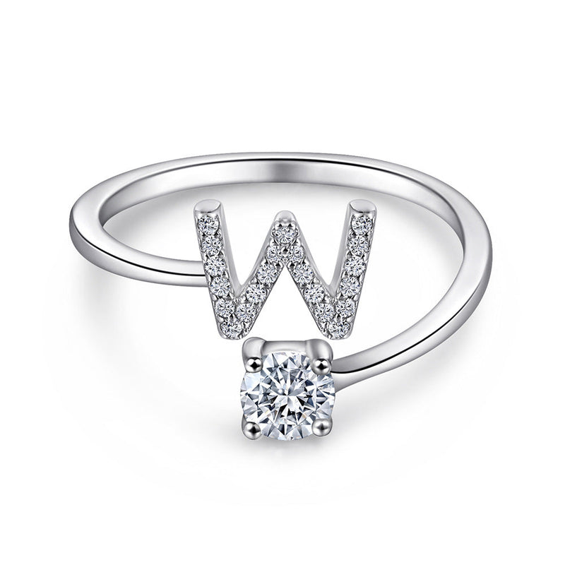 Initial Letters Ring HEYCUZI W Silver 