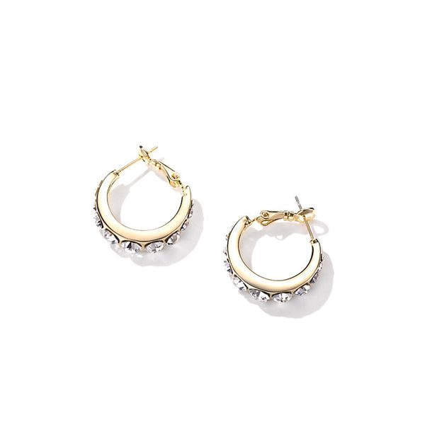 Inlaid Zircon Hoop Earrings Heycuzi 