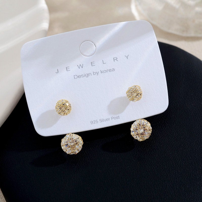 Two Zircon Stud Earrings COMOSO 