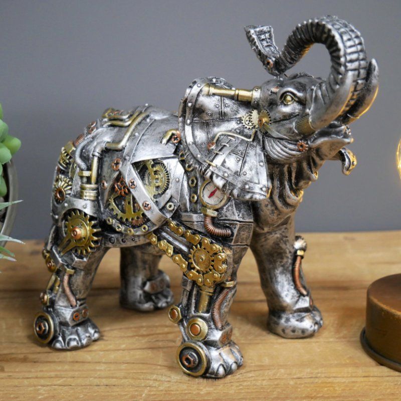 Steampunk Mechanical Animal Sculpture Collectible Resin Ornaments BUY MORE SAVE MORE Elephant 