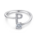 Initial Letters Ring HEYCUZI P Silver 