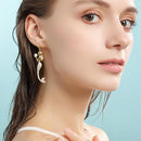 Blue mermaid inlaid zircon earrings COMOSO 