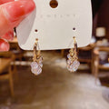 Shiny Transparent Zircon Drop Hoops COMOSO Gold 