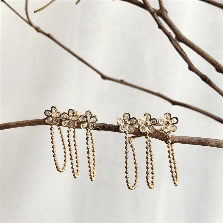 Five-Clover Fringe Earrings COMOSO 