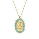 Moon And Star Pendant Clavicle Chain HEYCUZI Green 