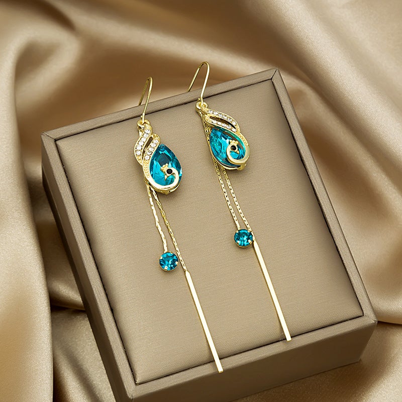 Peacock Crystal Earrings COMOSO 