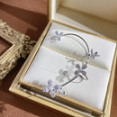 Micro - inlaid flowers have no ear holes to wear COMOSO SILVER WITHOUT GIFT BOX 