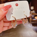 Shiny Transparent Zircon Drop Hoops COMOSO 