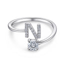 Initial Letters Ring HEYCUZI N Silver 