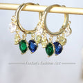 Shiny Ambilight Zircon Drops Hoops COMOSO GREEN 