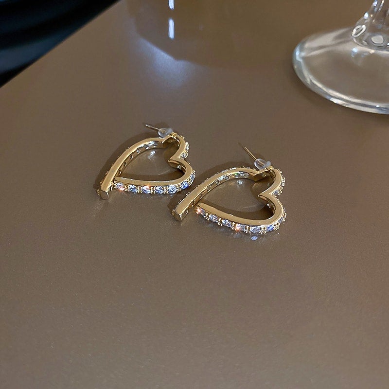 Love Diamond Front And Back Earrings COMOSO Gold 