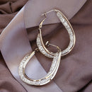 Woven Mesh Oval Hoops COMOSO Silver 