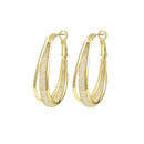 Woven Mesh Oval Hoops COMOSO Gold 