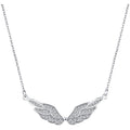 Angel Wings Cubic Zirconia Necklace Heycuzi Silver 