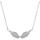 Angel Wings Cubic Zirconia Necklace Heycuzi Silver 