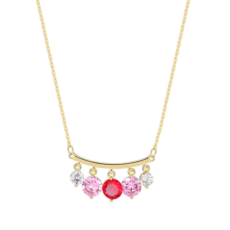 Shiny Colorful Zircon Drop Necklace COMOSO 