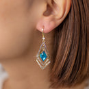 Rhombus Sapphire Earrings HEYCUZI 
