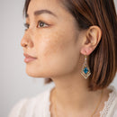 Rhombus Sapphire Earrings HEYCUZI 