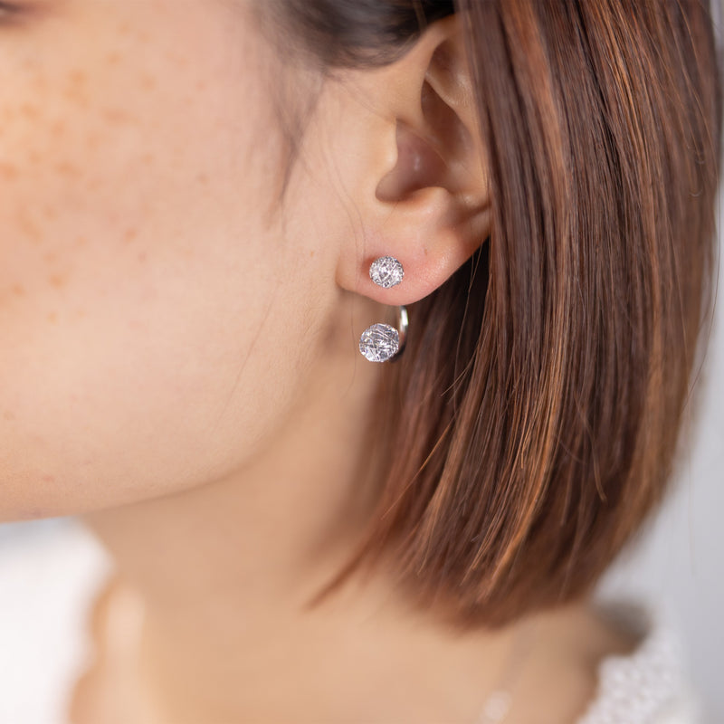 Two Zircon Stud Earrings COMOSO 