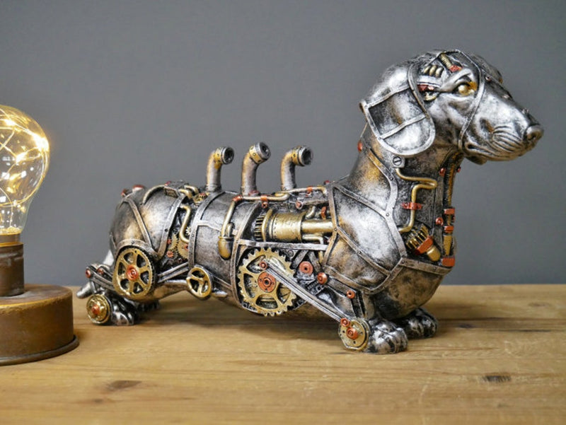 Steampunk Mechanical Animal Sculpture Collectible Resin Ornaments BUY MORE SAVE MORE Sausage Dog 