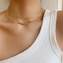 Snake Chain Necklace & Paperclip Chain Necklace Heycuzi 