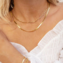 Snake Chain Necklace & Paperclip Chain Necklace Heycuzi 