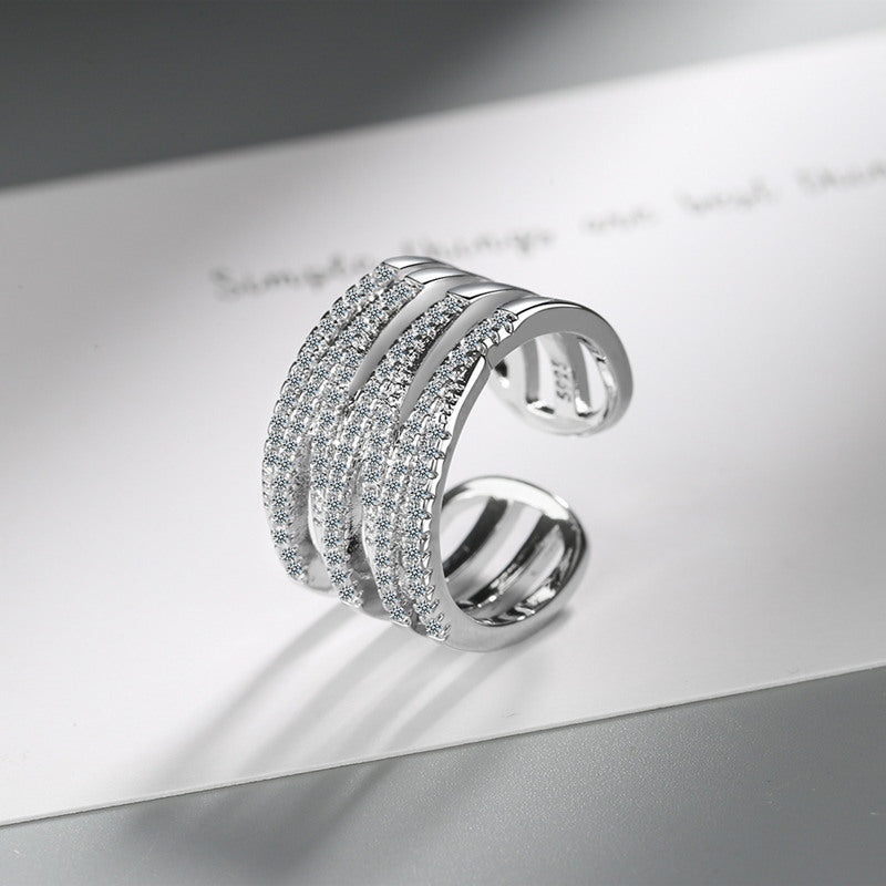 Layered Wave Ring HEYCUZI Silver 