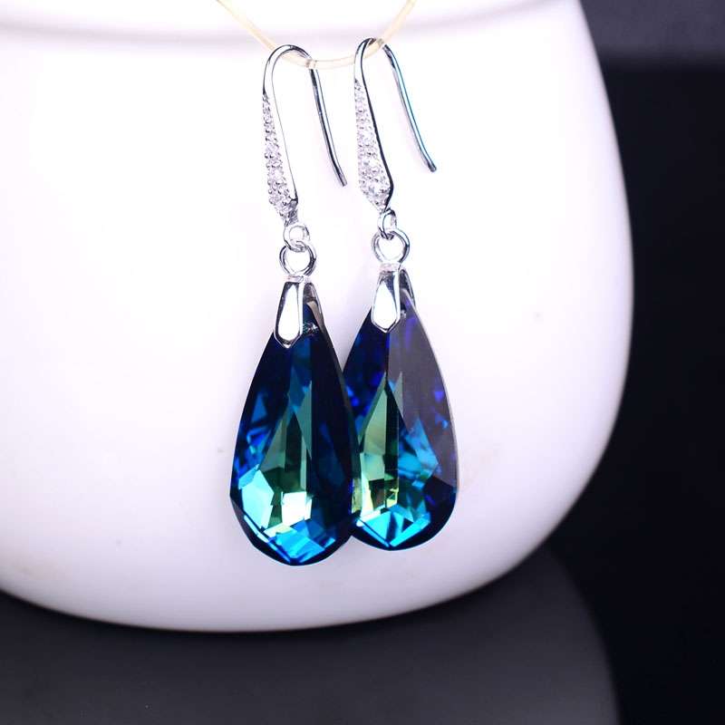 BLUE CRYSTAL TEARS OF THE SEA EARRINGS COMOSO 