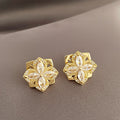 Rotating Flower Set HEYCUZI Studs Gold 